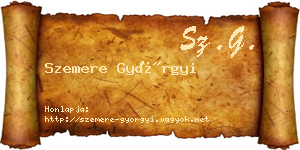 Szemere Györgyi névjegykártya